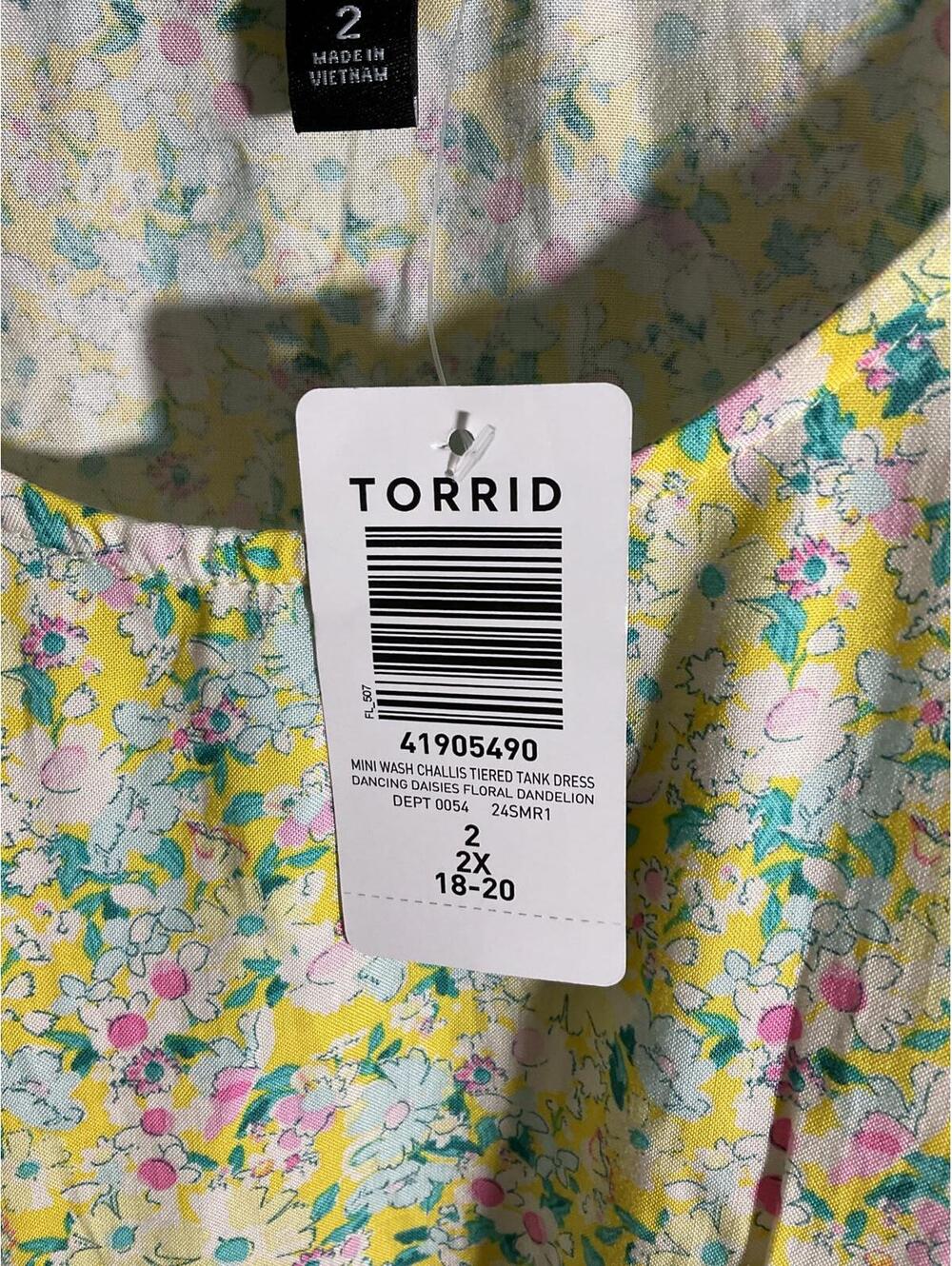 Torrid Sleeveless Tiered Floral Print Dress 2X NWT - Picture 7 of 9